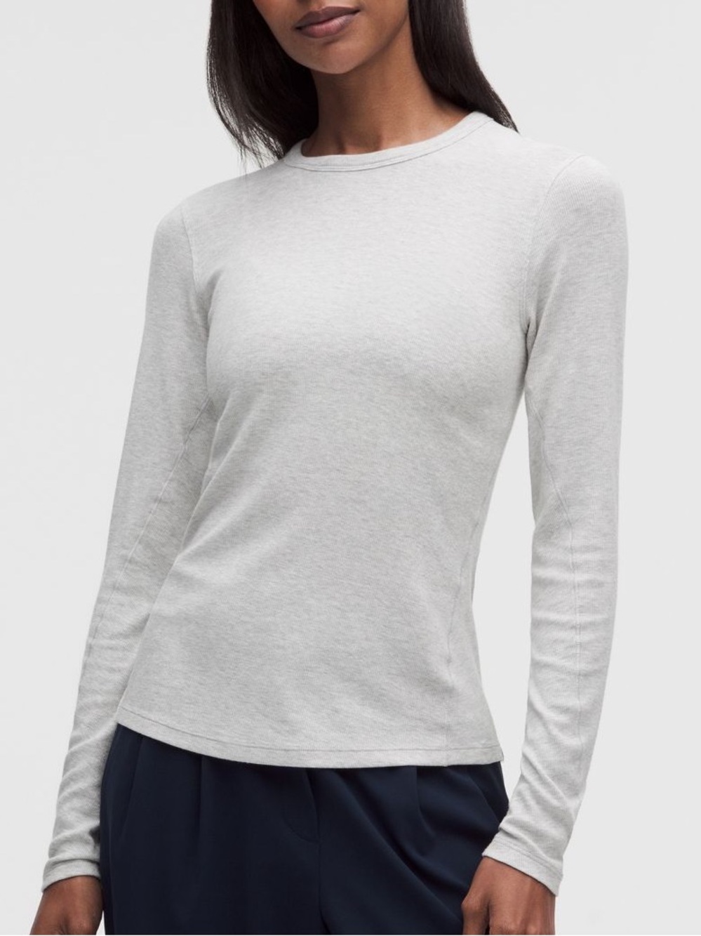 lululemon athletica Hold Tight Light Gray Long-Sleeve Crew Top